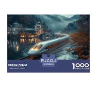 1000 Elementi Treno dei sogni Puzzles Sfide Divertenti Decorazione Perfetta Classici ferrovia ad alta velocità Puzzle Giochi Edugattoivo Per Adulti E Bambini 38x26cm/1000pcs