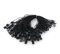 1000 etichette rettangolari ecologiche per vestiti, con chiusura a scatto, per appendere etichette, colore nero