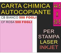 250+250 FOGLI CARTA CHIMICA AUTOCOPIANTE BIANCA CB CF X LASER INKJET F.TO A3