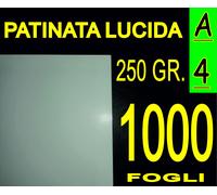 1000 FF Carta 250 GR fotografica PATINATA lucida x stampante laser A4