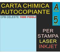 1000 FF DI CARTA CELESTE CARBONE CHIMICA X STAMPANTI LASER E INKJET F.TO A5