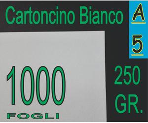 1000 FF gr250 RISMA CARTA CARTONCINO x Stampante Laser e Inkjet A5