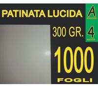 1000 FOGLI 300 GR A4 CARTA PATINATA LUCIDA STAMPANTI LASER X BIGLIETTI VISITA