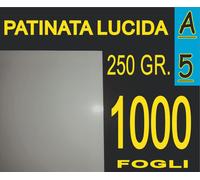 1000 FOGLI A5 CARTA PATINATA LUCIDA STAMPANTI LASER FOTO SCHEDE 250 gr