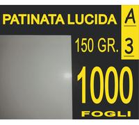 1000 FOGLI Carta 150 gr fotografica lucida x stampante laser A3