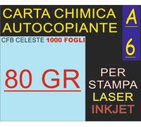 1000 FOGLI 80 gr CHIMICA A6 AUTOCOPIANTE CFB BIANCO X STAMPANTE LASER INKJET