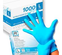 1000 guanti in Nitrile senza polvere, senza lattice, ipoallergenici, certificati CE conforme alla norma EN455 guanti per alimenti guanti medici monouso (Taglia L)