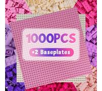 1000 Mattoncini da Costruzione con 2 Basi (32x32 Pioli), Blocchi Classici Compatibile con Tutte le Marche - Giocattolo Regalo Bambini Bambine 4 5 6+ Anni (Colori Pastello)
