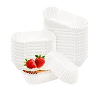 1000 mini pirottini ovali per muffin, cupcake, carta usa e getta, per torte, snack, cupcake, muffin (bianco, grande)