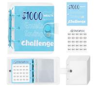 1000 Money Savings Challenge Binder, 25 buste di denaro risparmiando Challenge Binder, busta di risparmio con $1000 Cash Capacity, ideale per ricette e biglietti