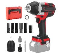 1000 Nm Avvitatore a Impulsi a Batteria Compatibile con Makita 18V batteria, 1/2" Chiave a Percussione Senza Fili Senza Spazzole con 6 Bussole, Set di Chiavi a Impulsi per Cambio Pneumatici Auto