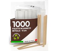 1000 Palette da Caffè Monouso in Legno di Betulla, Imbustate Singolarmente, Biodegradabili e Compostabili, Resistenti al Calore per Mescolare Caffè e Bevande - Made in Italy