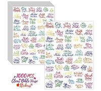 1000 PCS Adesivi dei Versetti della Bibbia, Adesivi Chiari Ispiratori di Preghiera, Decalcomanie Incoraggianti di Scritture, Etichette di Fede Religiosa Cristiana di Gesù per Album di Scrapbooking