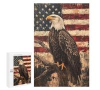 1000 PCS Puzzle American Flag Eagle Art Print-2 Puzzle Per Adolescenti Migliora La Memoria Difficile E Stimolante Rompicapo Giochi Per Famiglie 1000 PCS