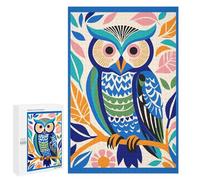 1000 PCS Puzzle - Blue Wild Cute Owl Puzzle Per Adolescenti Attività Per Famiglie Per Compleanno, Natale Regali Unici Di Compleanno 1000 PCS