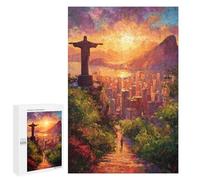 1000 PCS Puzzle Christ The Redeemer Sunset-1 Puzzle Per Adolescenti Corsa Di Velocità Manuale Lista Dei Desideri Con Babbo Natale Giocattoli Giochi Educativi 1000 PCS