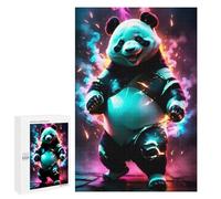 1000 PCS Puzzle Cool Panda Neon Light Art Puzzle Per Adolescenti Corsa Di Velocità Manuale Lista Dei Desideri Con Babbo Natale Giocattoli Giochi Educativi 1000 PCS