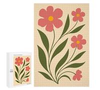 1000 PCS Puzzle Delicate Pink Floral Illustration - Elegant Botanical Wall Art for Nature Lovers Puzzle Per Adulti Giochi Divertenti Decorazione Perfetta Regali Unici Per Compleanno E Natale 1000 PCS