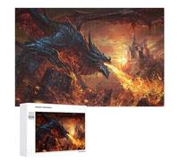 1000 PCS Puzzle Dragon Breathing Fire Artwork Puzzle Per Adulti Giocattoli Antistress Vacanza A Casa Ammazza Il Tempo Offerta Come Regalo Per Tutta La Famiglia 1000 PCS