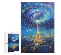 1000 PCS Puzzle Eiffel Tower Night Sky Painting Puzzle Per Adolescenti Antistress Allena La Mente E Le Mani Giocattoli Educativi Per L'apprendimento 1000 PCS