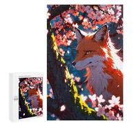 1000 PCS Puzzle Furious Fox Cherry Blossom Puzzle Per Adulti Migliora La Memoria Sfida Educativa Giocattoli Giochi Educativi 1000 PCS