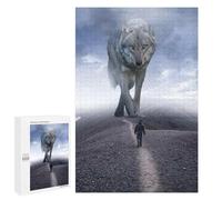 1000 PCS Puzzle - Giant Wolf Vs Man Mindset Puzzle Per Adolescenti Attività Per Famiglie Per Compleanno, Natale Regali Unici Di Compleanno 1000 PCS