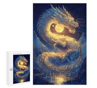 1000 PCS Puzzle Golden Dragon Moonlit Night Puzzle Per Adolescenti Migliora La Memoria Difficile E Stimolante Rompicapo Giochi Per Famiglie 1000 PCS