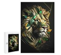 1000 PCS Puzzle Per Adolescenti Abstract Gold Green Lion Puzzle Per Adulti Gioco Pratico Assemblaggio Di Modelli Regali Unici Per Compleanno E Natale 1000 PCS