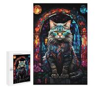1000 PCS Puzzle Per Adolescenti Abyssinian Cat Abstract Puzzle Per Adulti Gioco Pratico Difficile Difficile Unico Compleanno E Regali 1000 PCS