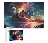 1000 PCS Puzzle Per Adolescenti Alien Planet with Reflective Lake Puzzle Per Adulti Gioco Pratico Corsa Di Velocità Delle Mani Divertimento Attività A Casa, 1000 PCS