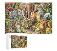 1000 PCS Puzzle Per Adolescenti Amazon Jungle Animals Collage Puzzle Per Adulti Gioco Per Famiglie Un'opera D'arte Regali Unici Per Compleanno E Natale 1000 PCS