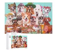 1000 PCS Puzzle Per Adolescenti Canine Celebration A Festive Gathering of Dogs Puzzle Per Adolescenti Gioco Rompicapo Migliora La Memoria Regali Di Natale Compleanno 1000 PCS