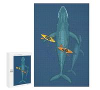 1000 PCS Puzzle Per Adolescenti Canoes on Whale Family Puzzle Per Adulti Gioco Pratico Difficile Difficile Unico Compleanno E Regali 1000 PCS