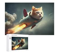 1000 PCS Puzzle Per Adolescenti Cat in Spaceship A Whiskered Adventure Puzzle Per Adolescenti Gioco Rompicapo Migliora La Memoria Regali Di Natale Compleanno 1000 PCS