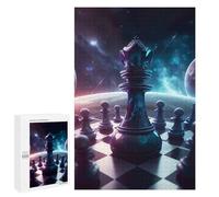 1000 PCS Puzzle Per Adolescenti Chess Queen in Space Puzzle Per Adulti Gioco Pratico Difficile Difficile Unico Compleanno E Regali 1000 PCS