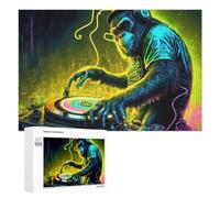 1000 PCS Puzzle Per Adolescenti Chimp DJ Neon Puzzle Per Adulti Gioco Per Famiglie Un'opera D'arte Regali Unici Per Compleanno E Natale 1000 PCS