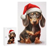 1000 PCS Puzzle Per Adolescenti Christmas Dachshund Puzzle Per Adulti Gioco Pratico Difficile Difficile Unico Compleanno E Regali 1000 PCS