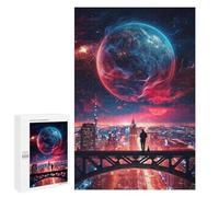 1000 PCS Puzzle Per Adolescenti Cityscape Under A Cosmic Sky -1 Puzzle Per Adolescenti Gioco Rompicapo Migliora La Memoria Regali Di Natale Compleanno 1000 PCS