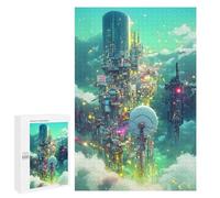 1000 PCS Puzzle Per Adolescenti Cloud Cityscape Futuristic Skyline Puzzle Per Adulti Gioco Pratico Corsa Di Velocità Delle Mani Divertimento Attività A Casa, 1000 PCS