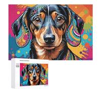 1000 PCS Puzzle Per Adolescenti Colorful Dachshund Art Print Puzzle Per Adolescenti Gioco Rompicapo Migliora La Memoria Regali Di Natale Compleanno 1000 PCS