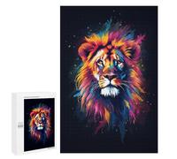1000 PCS Puzzle Per Adolescenti Colorful Lion Illustration Puzzle Per Adulti Assemblaggio Del Modello Aiuta L'esercizio Del Cervello Giochi Stimolanti 1000 PCS