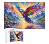 1000 PCS Puzzle Per Adolescenti Colorful Parrot in Fantasy Landscape Puzzle Per Adulti Gioco Pratico Corsa Di Velocità Delle Mani Divertimento Attività A Casa, 1000 PCS