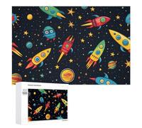 1000 PCS Puzzle Per Adolescenti Colorful Rocket Ship Pattern Puzzle Per Adolescenti Gioco Rompicapo Migliora La Memoria Regali Di Natale Compleanno 1000 PCS