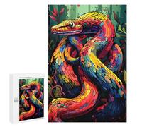 1000 PCS Puzzle Per Adolescenti Colorful Serpent in Forest Puzzle Per Adolescenti Gioco Rompicapo Migliora La Memoria Regali Di Natale Compleanno 1000 PCS