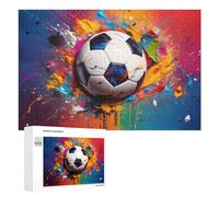 1000 PCS Puzzle Per Adolescenti Colorful Soccer Ball Artwork -8 Puzzle Per Adolescenti Gioco Rompicapo Migliora La Memoria Regali Di Natale Compleanno 1000 PCS