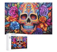1000 PCS Puzzle Per Adolescenti Colorful Sugar Skull Artwork-2 Puzzle Per Adolescenti Gioco Rompicapo Migliora La Memoria Regali Di Natale Compleanno 1000 PCS