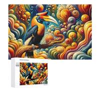 1000 PCS Puzzle Per Adolescenti Colorful Toucan in Fantasy Forest Puzzle Per Adolescenti Gioco Rompicapo Migliora La Memoria Regali Di Natale Compleanno 1000 PCS