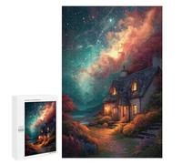 1000 PCS Puzzle Per Adolescenti Cozy Cottage Under Starry Sky -1 Puzzle Per Adolescenti Analisi E Logica Difficile E Sfida Ideale Come Regalo 1000 PCS