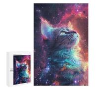 1000 PCS Puzzle Per Adolescenti Cute Galaxy Cat Puzzle Per Adulti Gioco Pratico Corsa Di Velocità Delle Mani Divertimento Attività A Casa, 1000 PCS
