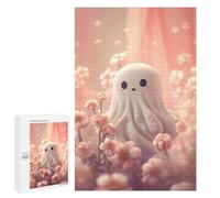 1000 PCS Puzzle Per Adolescenti Cute Ghost in Flowers Puzzle Per Adulti Migliorano La Memoria Difficili E Stimolanti Rompicapo Giochi Per Famiglie 1000 PCS